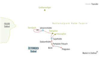 Karte KSGRV Klettersteige Venediger Höhenweg