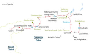 Karte SDTIROL Haute Route der Ostalpen Skidurchquerung Tirol