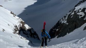 Freerider am Seil in La Plagne in Frankreich