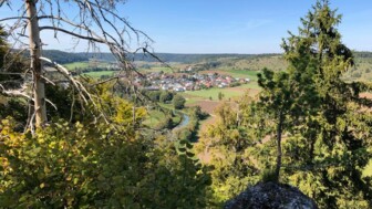 Waldlandschaft mit Weitblick im Mittelgebirge des Altmühltals