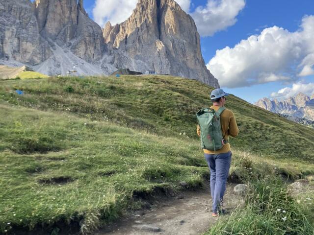 Klettersteiggeher in den Dolomiten